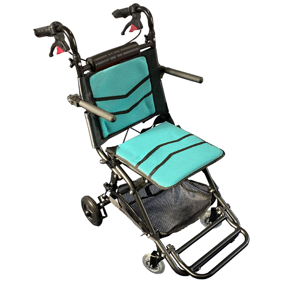 Nice Way軽量 折りたたみ式 車椅子コンパクト 介助ブレーキ付き アルミ製95x56x95cm