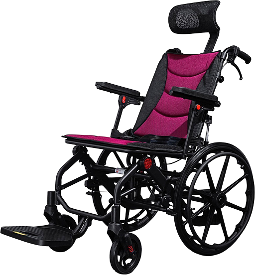紫色の車椅子